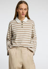 Selected Femme Wada Striped Rugby Shirt, Beige and White