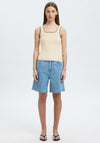 Selected Femme Kamma Contrast Knit Cami, Cream
