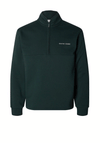 Selected Homme Hankie Logo Half Zip Sweatshirt, Green Gables