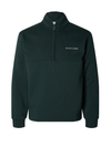 Selected Homme Hankie Logo Half Zip Sweatshirt, Green Gables