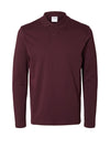 Selected Homme Paris Long Sleeve Polo Shirt, Wine