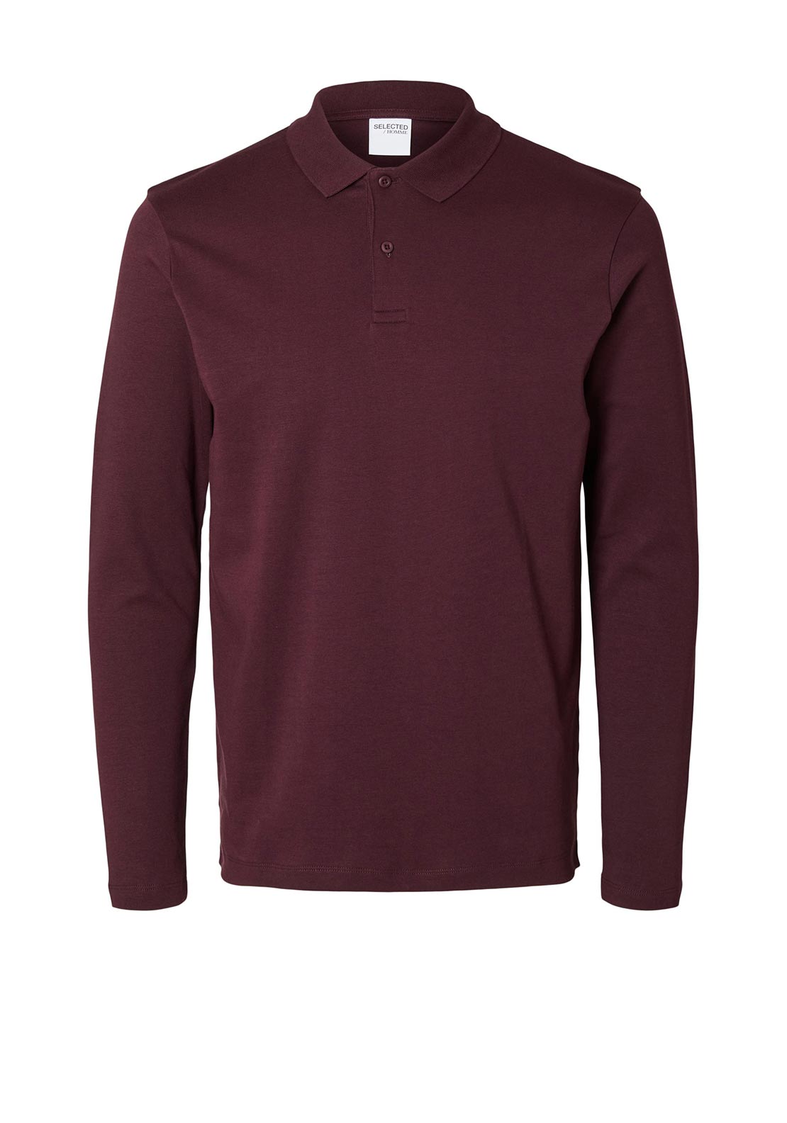 Selected Homme Paris Long Sleeve Polo Shirt, Wine