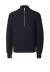 Selected Homme Structure Knit Half Zip Jumper, Sky Captain