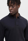 Selected Homme Long Sleeve Polo Shirt, Black