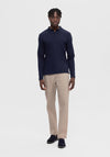 Selected Homme Long Sleeve Polo Shirt, Sky Captain