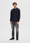 Selected Homme Long Sleeve Polo Shirt, Sky Captain
