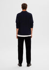 Selected Homme Mattis Knit Stripe Zip Cardigan, Sky Captain
