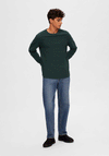 Selected Homme Colin Crew Neck Long Sleeve T-Shirt, Green Gables
