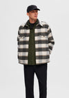 Selected Homme Archive Check Overshirt, Ermine Sand