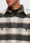 Selected Homme Archive Check Overshirt, Ermine Sand