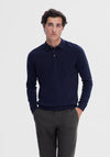 Selected Homme Berg Long Sleeve Polo Shirt, Navy Blazer