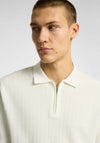 Selected Homme Knit Half Zip Polo Shirt, Off White