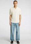 Selected Homme Knit Half Zip Polo Shirt, Off White