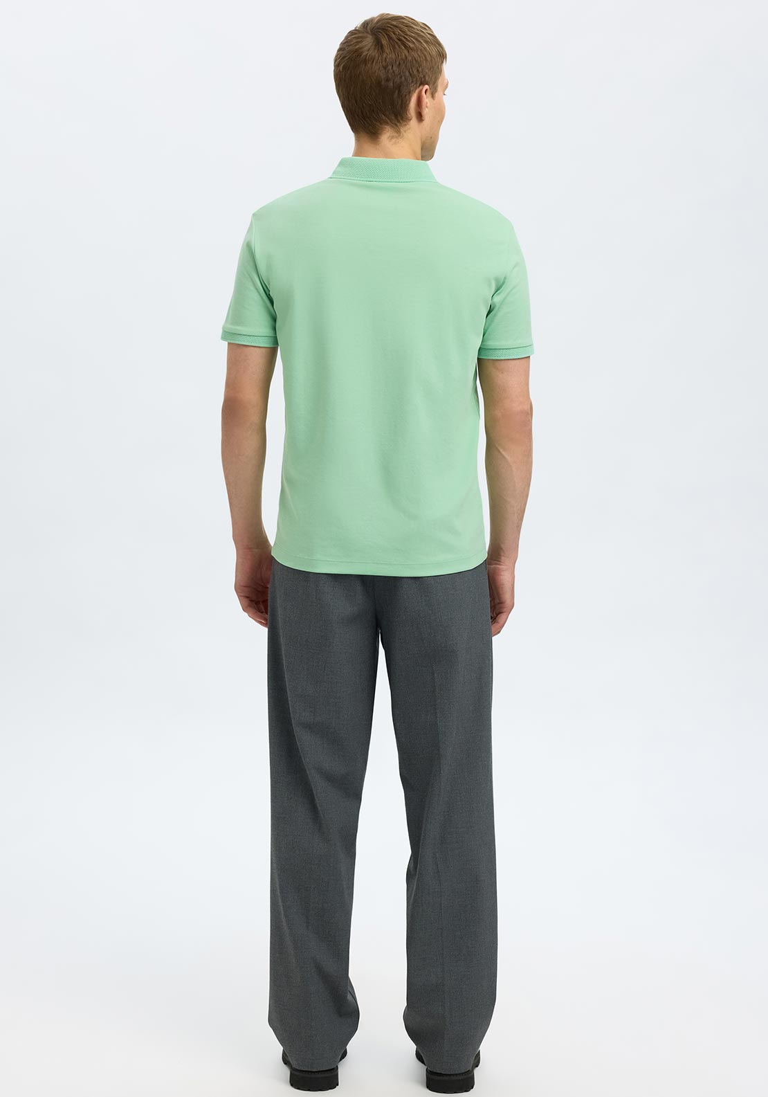 Selected Homme Zip Polo Shirt, Green