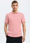 Selected Homme Zip Polo Shirt, Rose Pink
