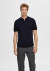 Selected Homme Berg Knit Polo Shirt, Navy Blazer