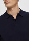 Selected Homme Berg Knit Polo Shirt, Navy Blazer