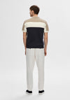 Selected Homme Mattis Colour Block Polo Shirt, Sky Captain