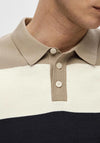 Selected Homme Mattis Colour Block Polo Shirt, Sky Captain
