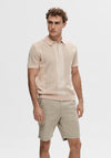 Selected Homme Mattis Stripe Polo Shirt, Cameo Rose