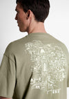 Selected Homme Back Graphic T-Shirt, Vetiver