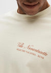 Selected Homme Back Graphic T-Shirt, Cloud Dancer