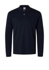 Selected Homme Paris Long Sleeve Polo Shirt, Navy