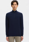 Selected Homme Berg Half Zip Sweater, Navy