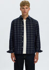 Selected Homme Claus Slim Fit Cord Check Shirt, Navy Multi