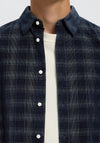 Selected Homme Claus Slim Fit Cord Check Shirt, Navy Multi