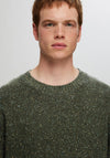 Selected Homme Neil Speckled Knit Jumper, Forest Green