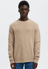 Selected Homme Neil Speckled Knit Jumper, Beige
