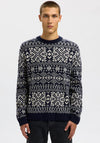 Selected Homme Jacquard Knit Jumper, Navy Multi