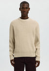 Selected Homme Tom Structure Knit Jumper, Beige