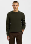 Selected Homme Tom Structure Knit Jumper, Green