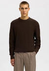 Selected Homme Tom Structure Knit Jumper, Brown