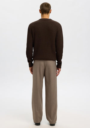 Selected Homme Tom Structure Knit Jumper, Brown