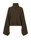 Selected Femme Elina Roll Neck Cape, Brown
