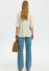 Selected Femme Viva V Neck Linen Blend Blouse, White