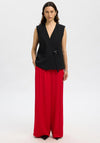 Selected Femme Leonore High Waist Wide Leg Trousers, Red