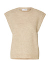 Selected Femme Lulu Knitted Vest, Cream