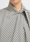 Selected Femme Charlotte Striped Scarf Top, Navy