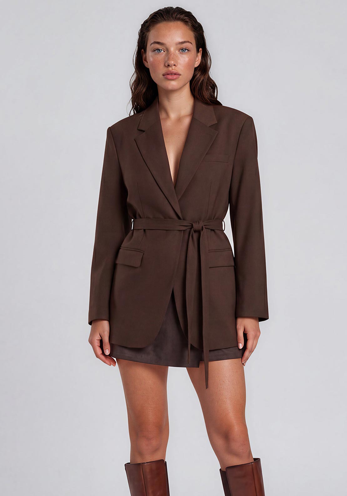 Selected Femme Sienna Oversized Blazer, Brown