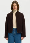 Selected Femme Jacqueline Wool Blend Jacket, Brown
