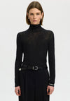 Selected Femme Wendy Merino Wool Roll Neck Top, Black
