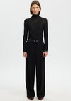 Selected Femme Wendy Merino Wool Roll Neck Top, Black