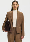 Selected Femme Signe Fitted Blazer, Toffee Brown