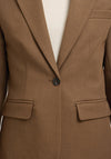 Selected Femme Signe Fitted Blazer, Toffee Brown