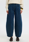 Selected Femme Barrel Leg High Waisted Jeans, Blue