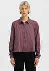 Selected Femme Romie Striped Relaxed Shirt, Wine
